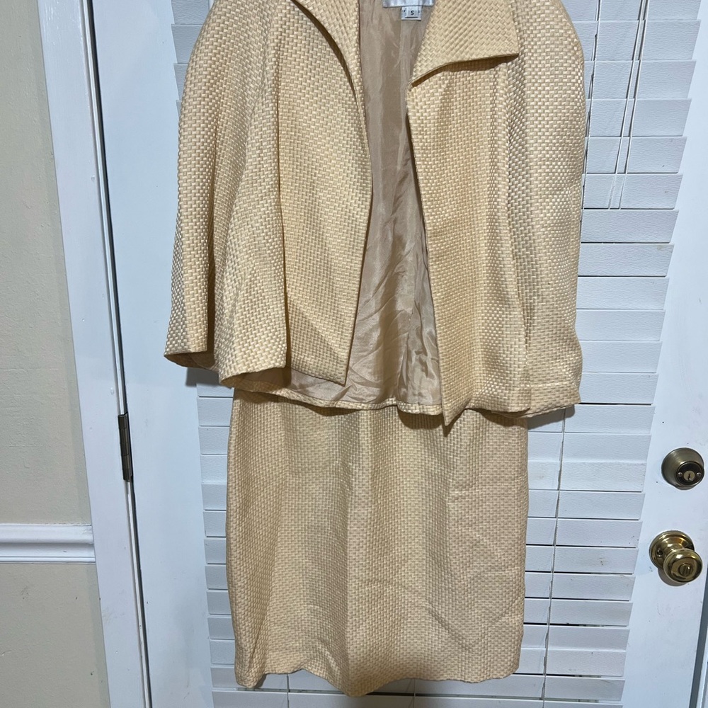 Vintage Cream Skirt Suit Set by Mark Heister